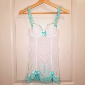 La Senza White and Tiffany Blue Babydoll